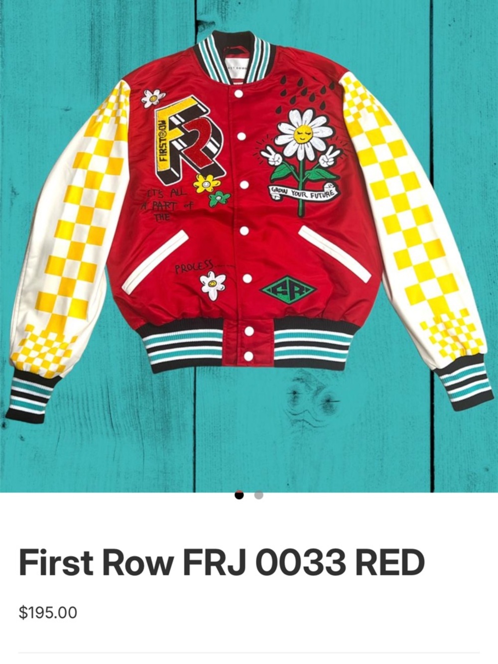 First Row FRJ 0033 Red Graphic Bomber Jacket